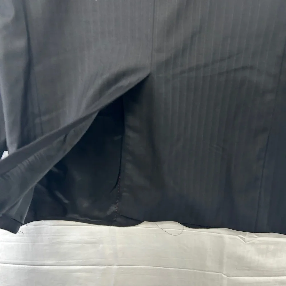Daniel Cremieux Blazer Mens 40L Black Pinstripe Loro Piana Super 160s Wool *